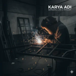 tukanglas sedang bekerja bengkellas karyaadi