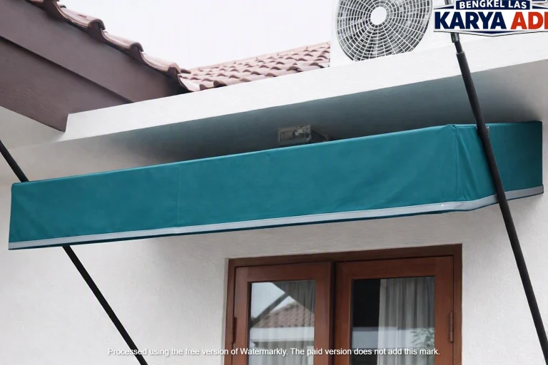 Pemasangan kanopi kain minimalis untuk rumah