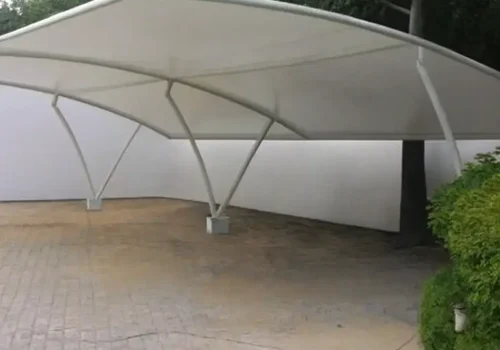Kanopi membran area parkir Lebak Bulus Bengkel Las Karya Adi"